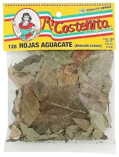 Hojas de aguacate secas empacadas estilo Amazon